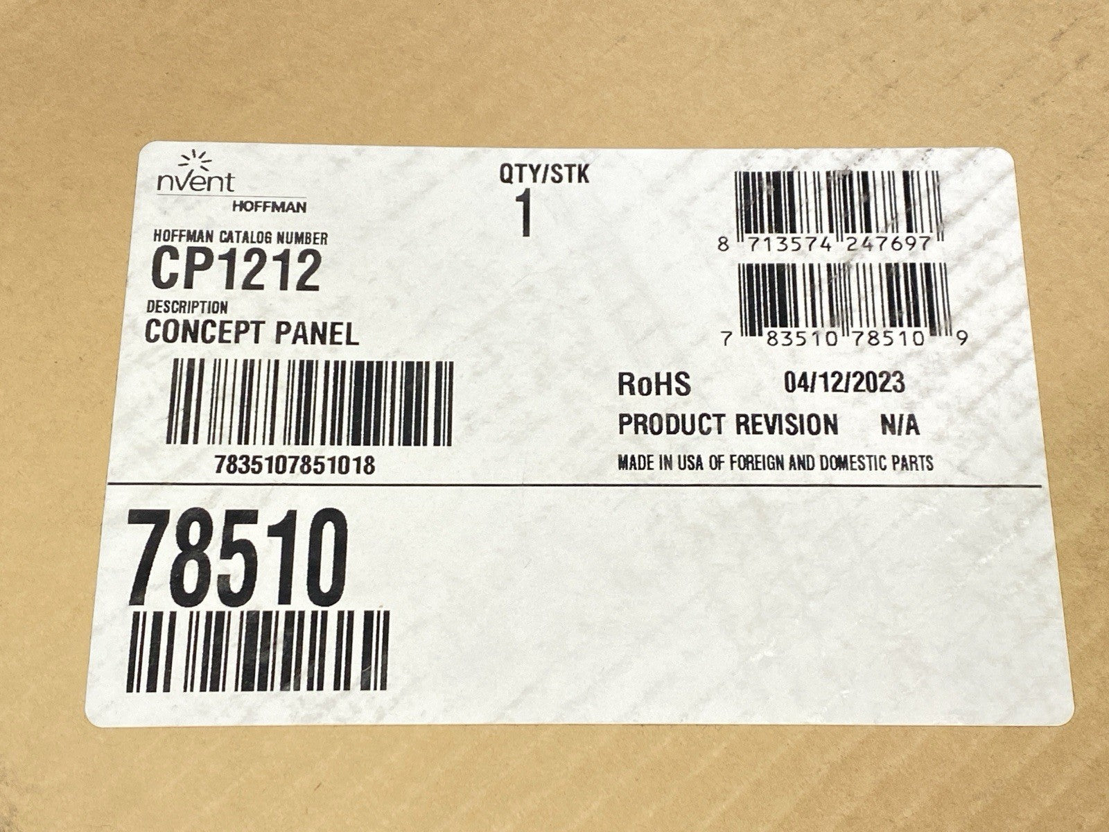 CP1212 | Hoffman nVent Concept Panel Fits 12" x 12" - New – Open box - Maverick Industrial Sales