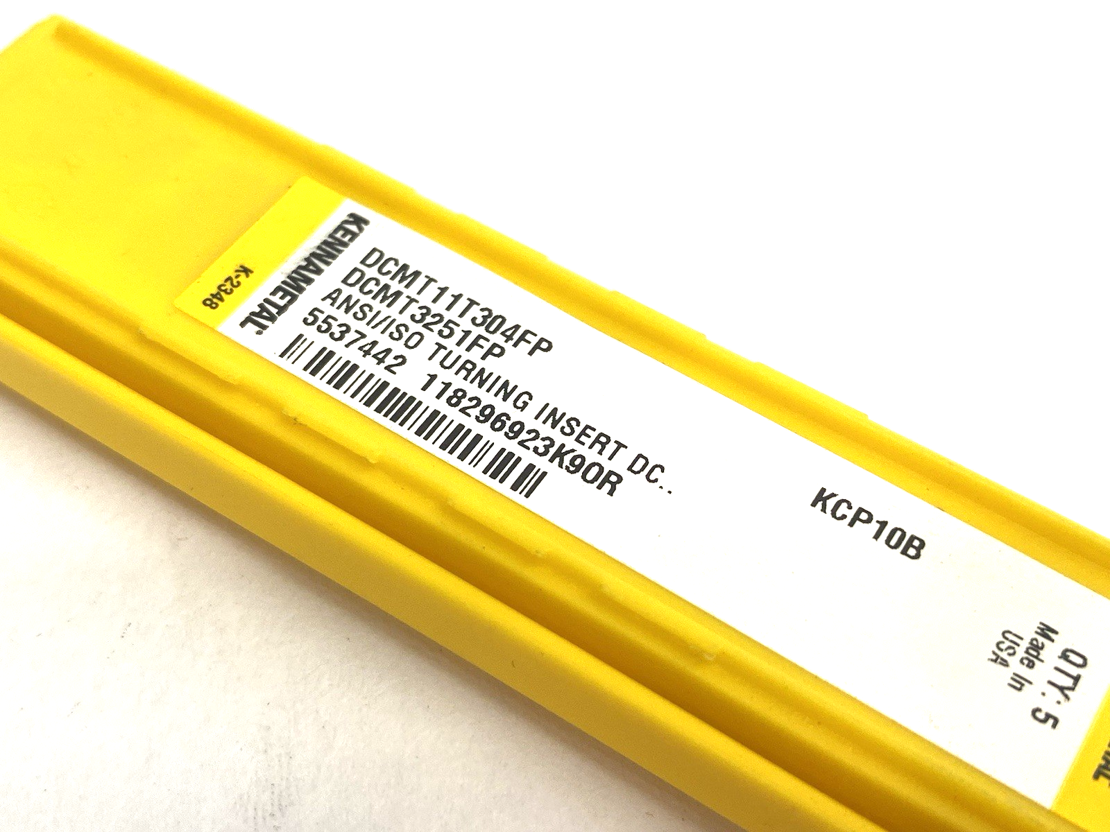 5537442 | Kennametal Screw-On DCMT Insert Positive DCMT11T304FP PKG OF 5 - New - Maverick Industrial Sales