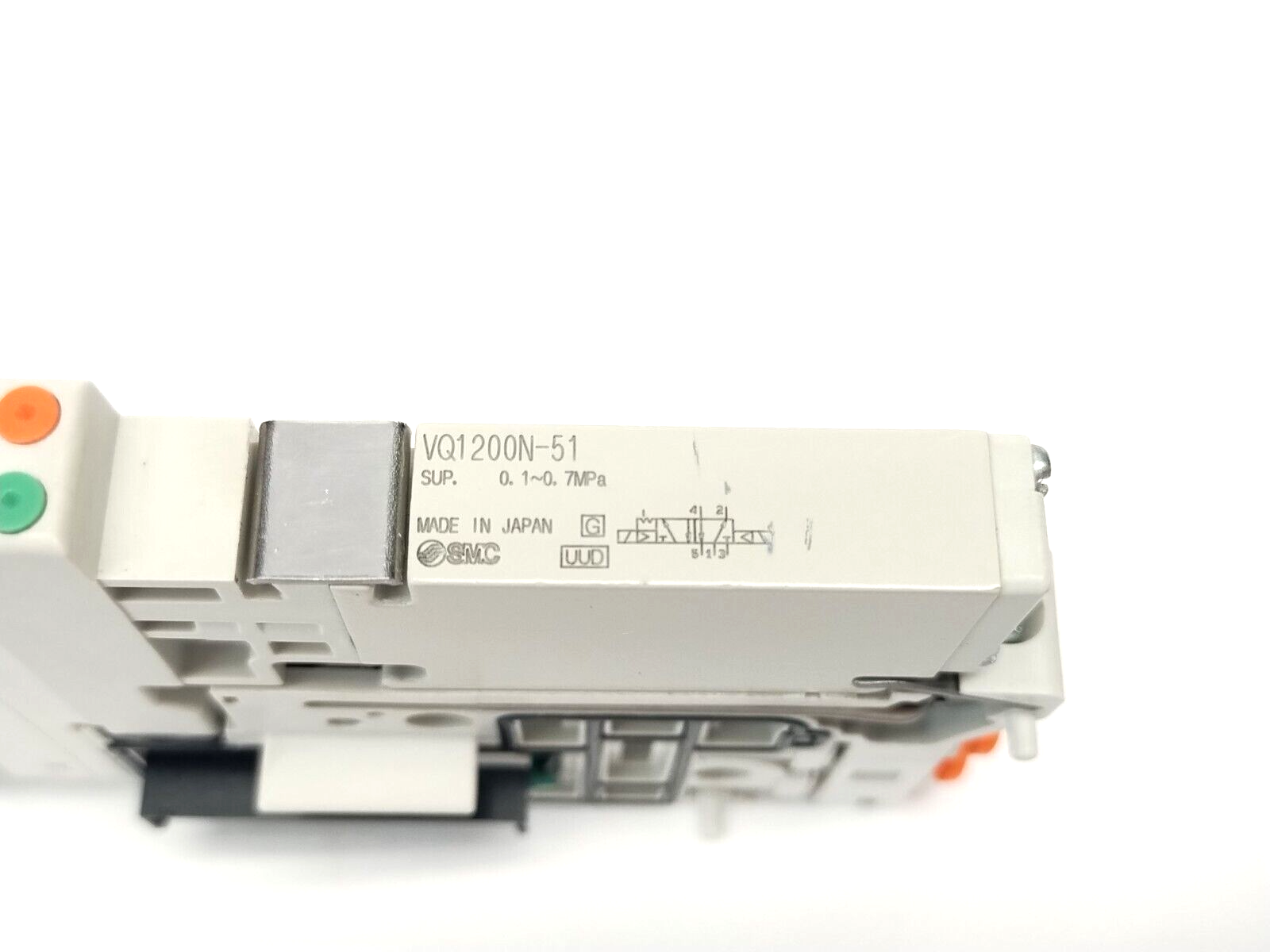 VQ1200N-51 | SMC Solenoid Valve 5-Port 2-Position Double 24VDC w/ Block Base - Used - Maverick Industrial Sales