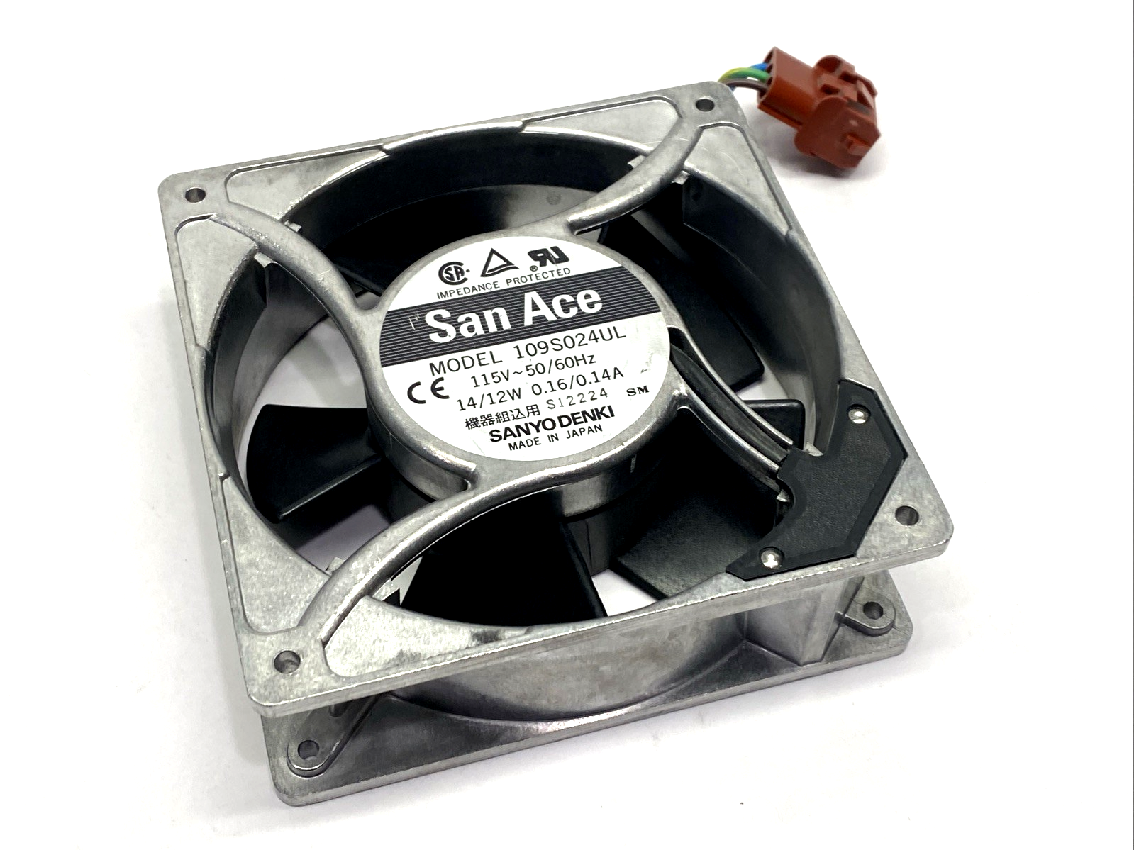 Sanyo Denki 109S024UL Axial Fan 120mm 0.14A 115V - Maverick Industrial Sales