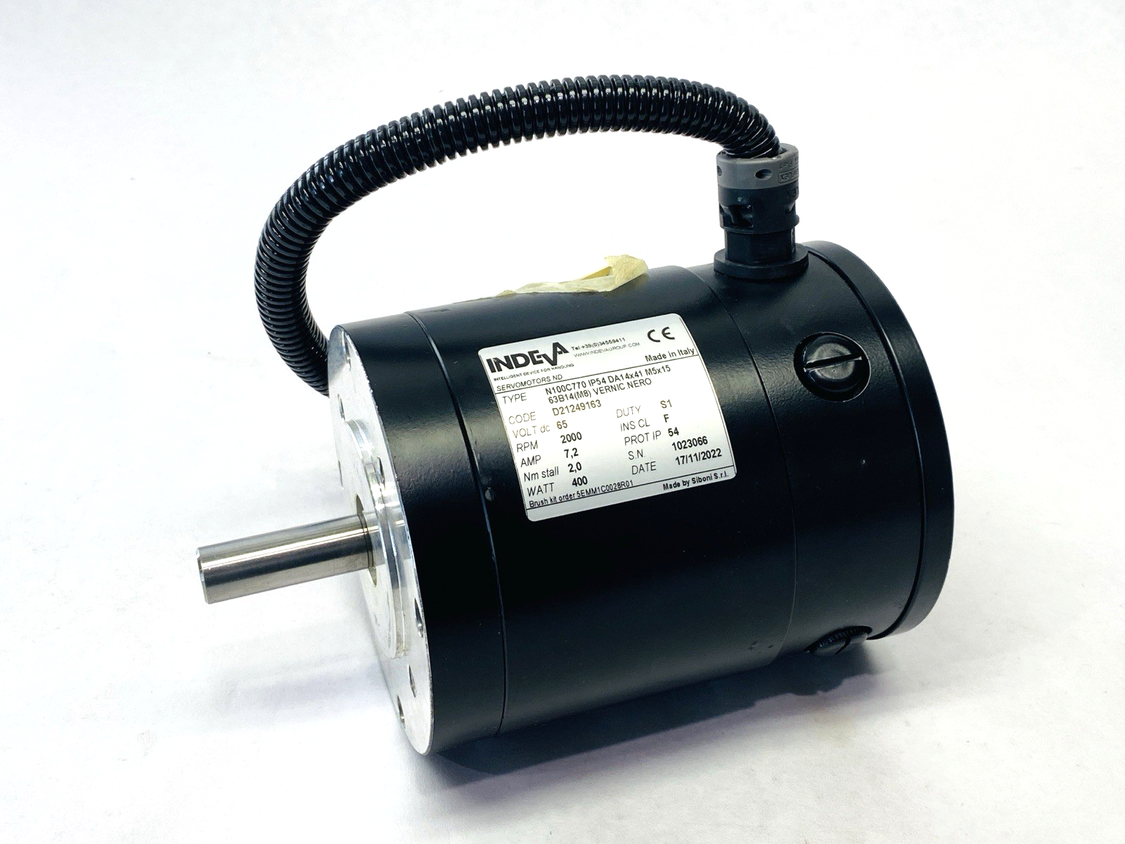 Indeva N100C770 IP54 DA14x41 M5x15 63B14(M8) Servo Motor 2000RPM 400W D21249163 - Maverick Industrial Sales
