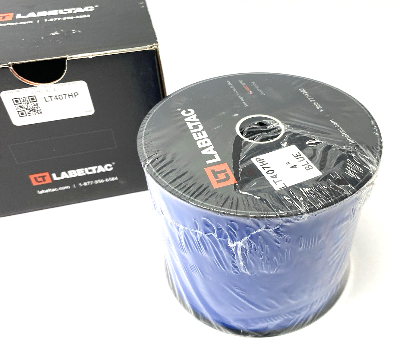 LT407HP | LabelTac Pro Model High Perf. 10 Year Vinyl Label, Blue, 4" x 150' Roll - New – Open box - Maverick Industrial Sales