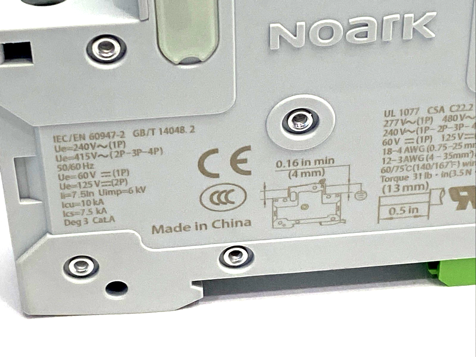 B1E1C2 | Noark Miniature Circuit Breaker 1P, 2A C-Curve, 5kA 277VAC/125VDC 1000443 - New – Open box - Maverick Industrial Sales
