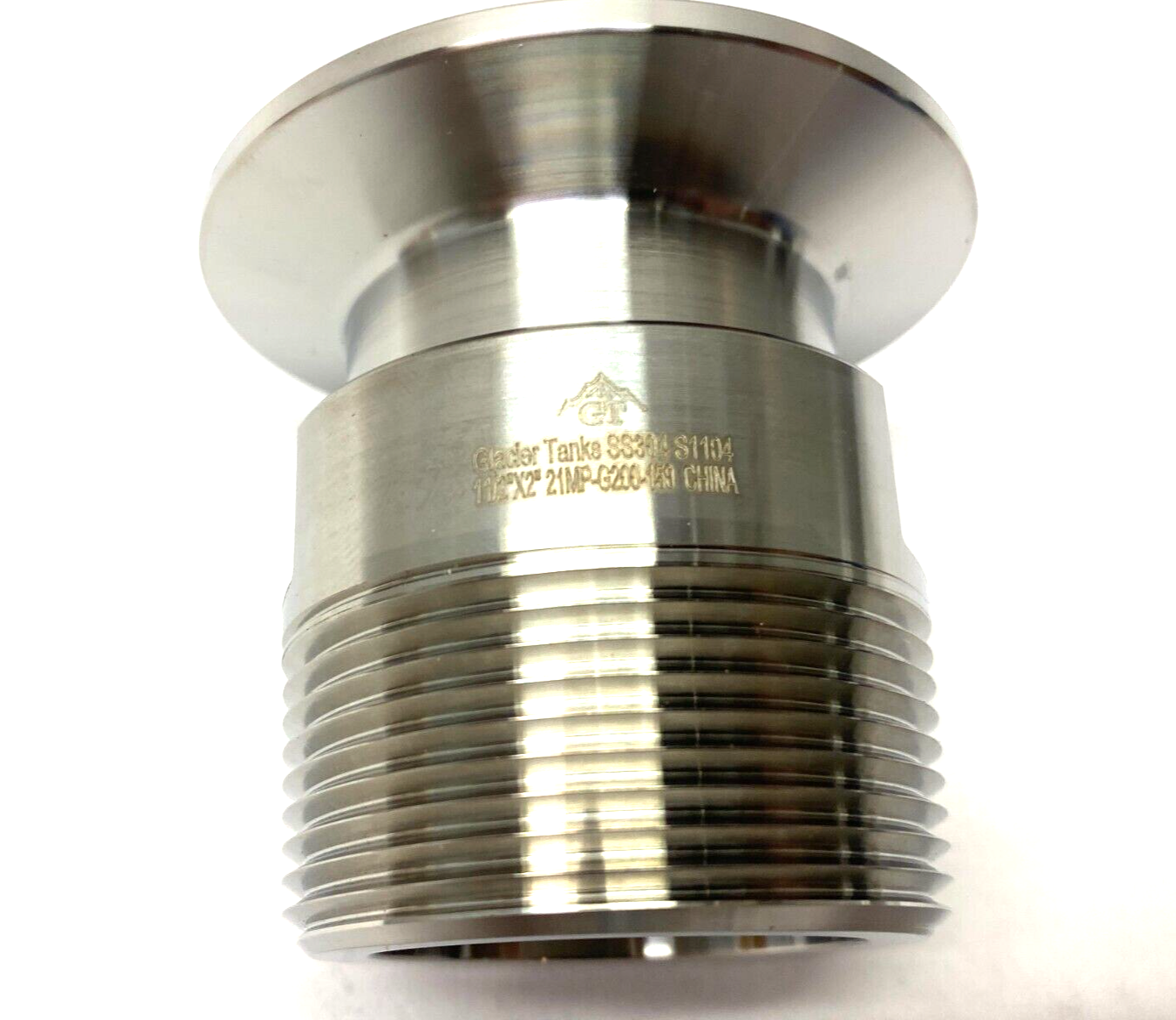 21MP-G200-150 | Glacier Tanks Stainless Tri Clamp 2" to Male NPT 1.5" Fitting - New Other - Maverick Industrial Sales