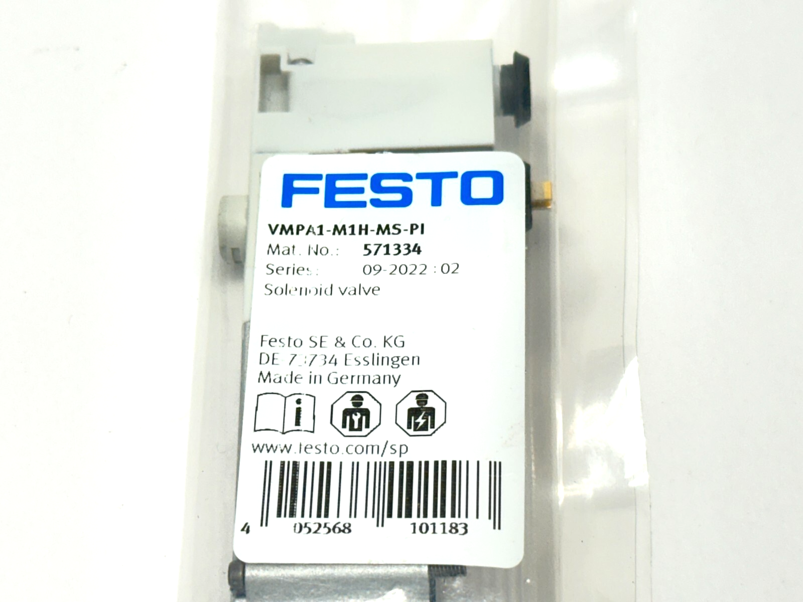 VMPA1-M1H-MS-PI | Festo Pneumatic Solenoid Valve 5/2-Way 24VDC 571334 - New - Maverick Industrial Sales