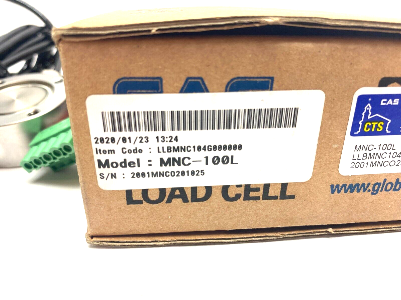 CAS MNC-100L Miniature Pancake Load Cell 100kgf Capacity LLBMNC104G000000 - Maverick Industrial Sales