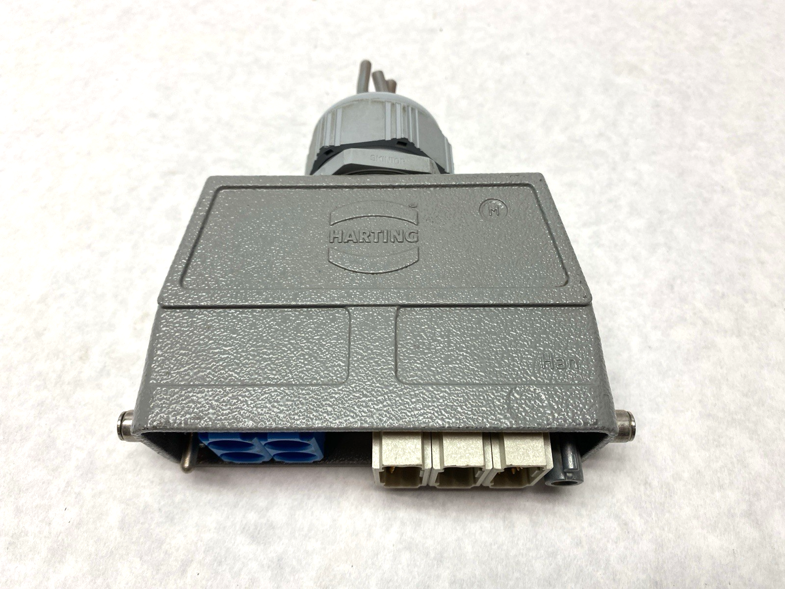 19300240448 | Harting Hood Connector Assembly w/ 3x 09140123001 & 2x 09140024501 - Used - Maverick Industrial Sales