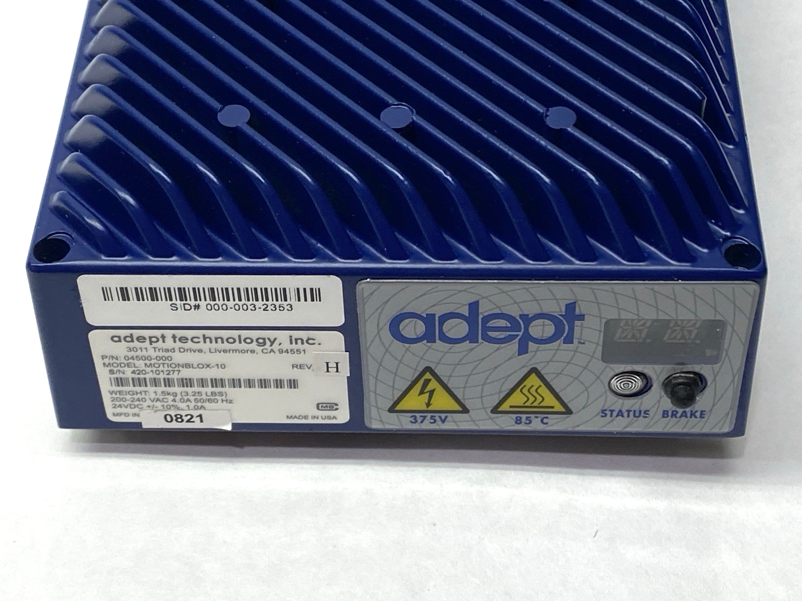 Adept 04500-000 Servo Amplifier Module Motionblox-10 Rev. H 240VAC - Maverick Industrial Sales