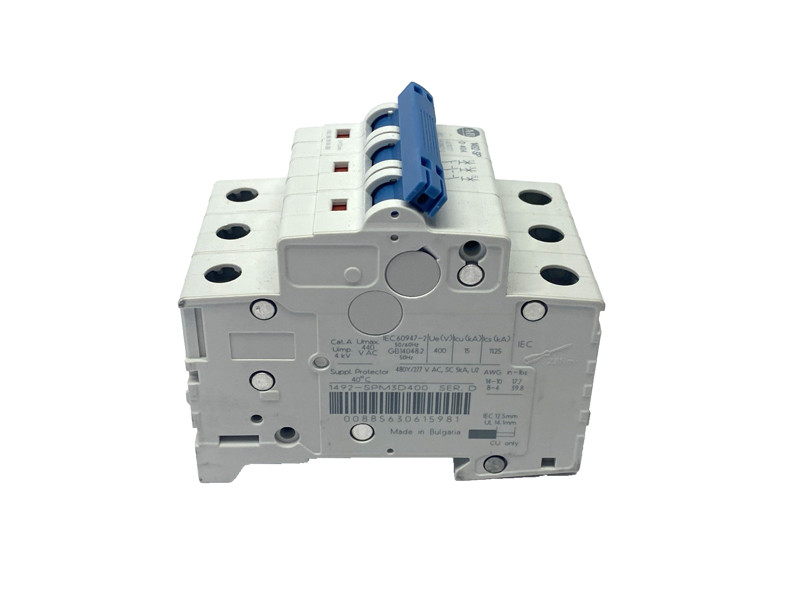 1492-SPM3D400 | Allen Bradley Ser. D Miniature Supplementary Protector 40A 3P - New – Open box - Maverick Industrial Sales