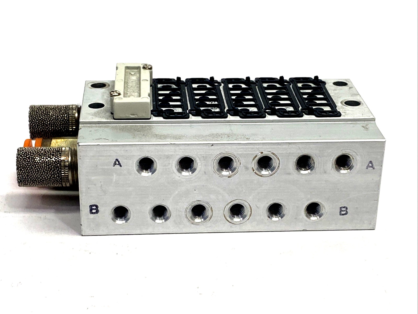 SMC SS5Y3-41-06-M5 4/5-Port Pneumatic Solenoid Valve Manifold Base, 6-Station - Maverick Industrial Sales