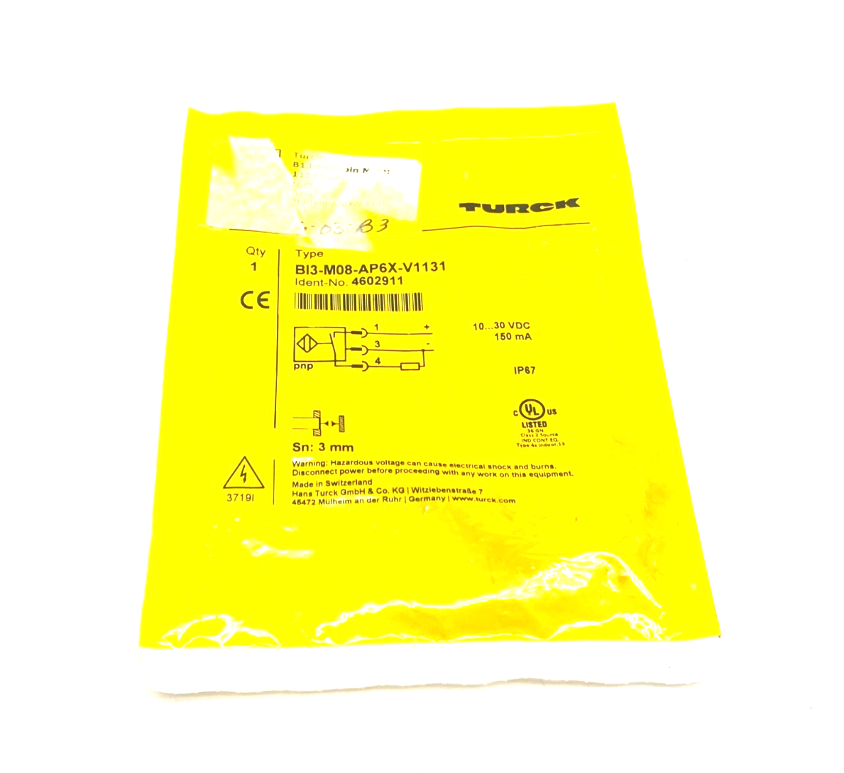 Turck BI3-M08-AP6X-V1131 Inductive Proximity Sensor 4602911 - Maverick Industrial Sales