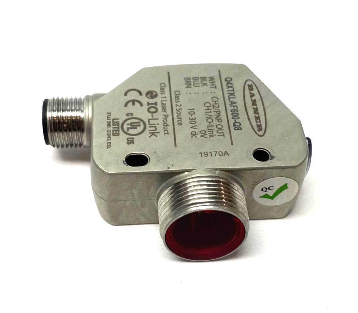 Q4XTKLAF600-Q8 | Banner Rugged Photoelectric Laser Sensor, Adj. Field, 801918 - Used - Maverick Industrial Sales