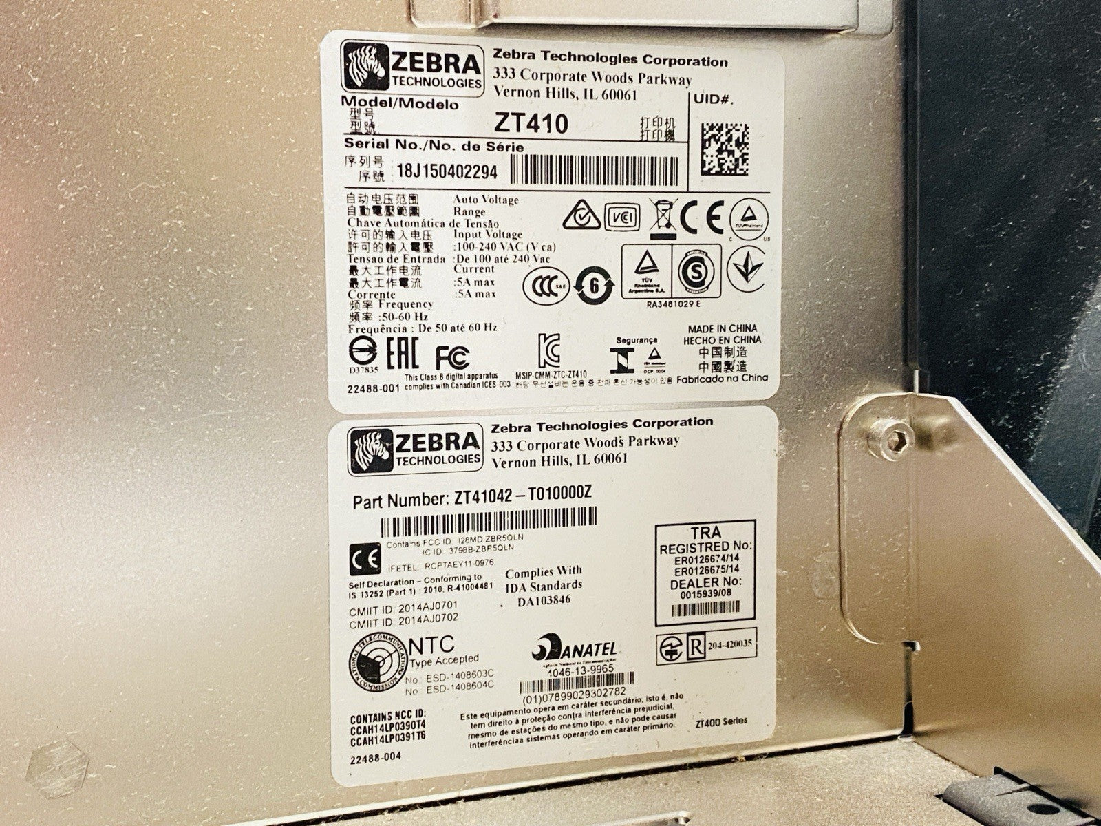 Zebra ZT410 Thermal Transfer Industrial Barcode Printer ZT41042-T010000Z - Maverick Industrial Sales