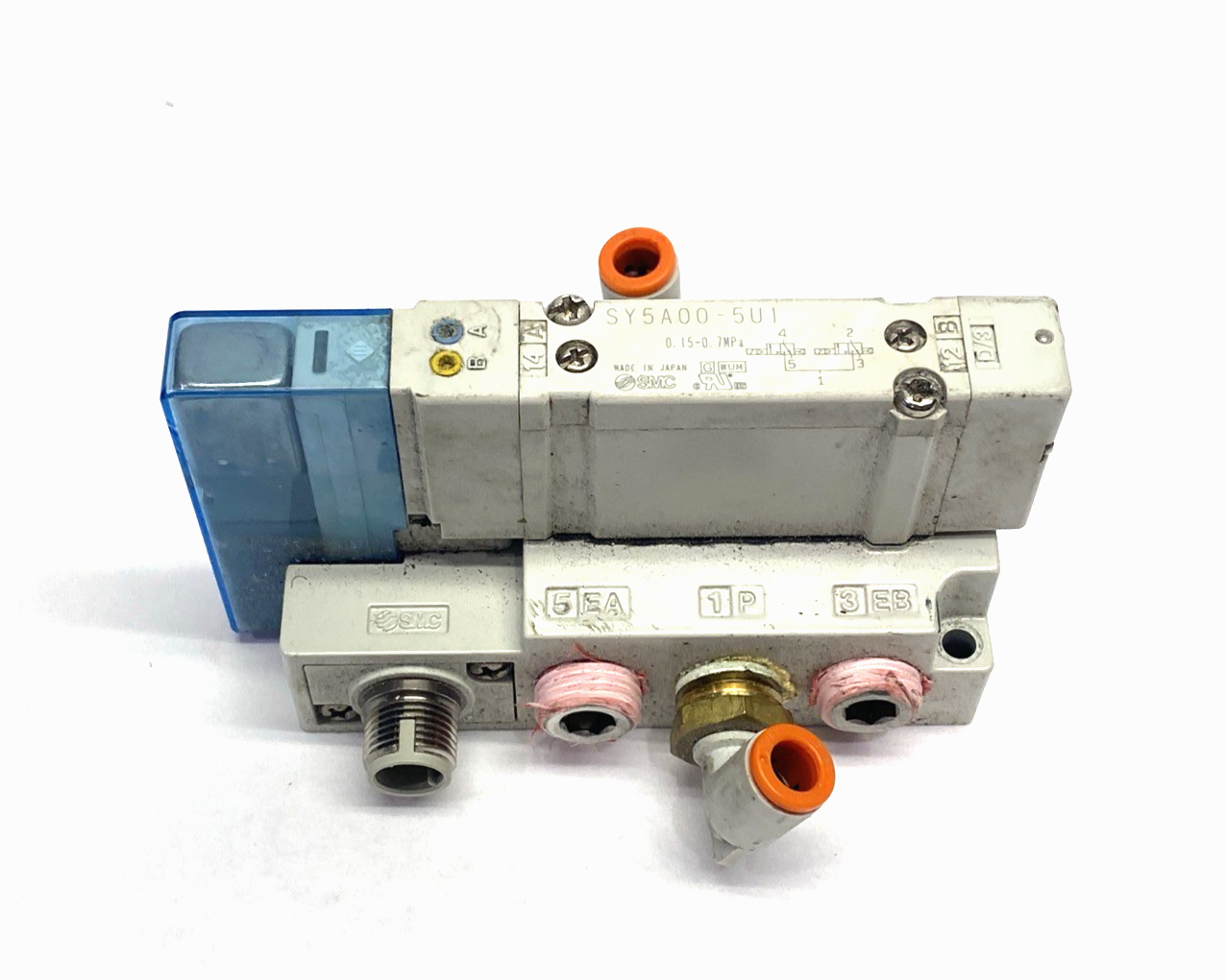 SMC SY5A00-5U1 Solenoid Valve & Base 1/4" NPT - Maverick Industrial Sales