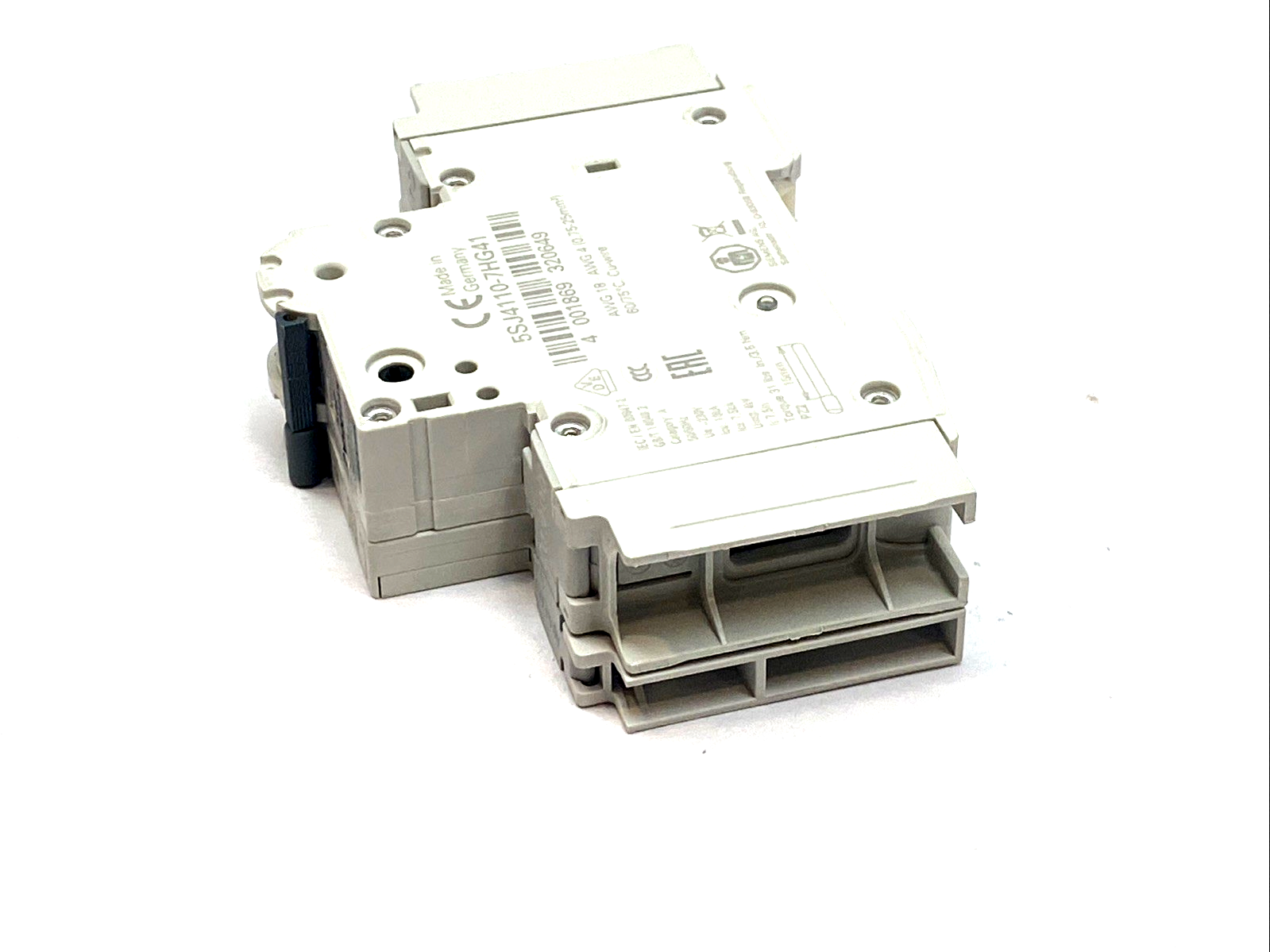 Siemens 5SJ4110‑7HG41 Miniature Circuit Breaker w/ Auxiliary Switch 5ST3010‑0HG - Maverick Industrial Sales