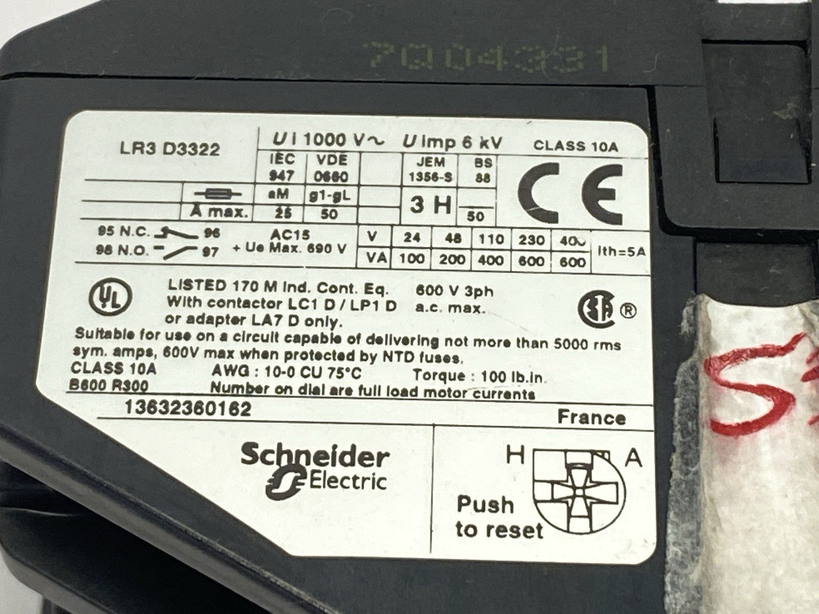 Schneider Electric LR3D3322 TeSys Deca Thermal Overload Relay 17-25A - Maverick Industrial Sales