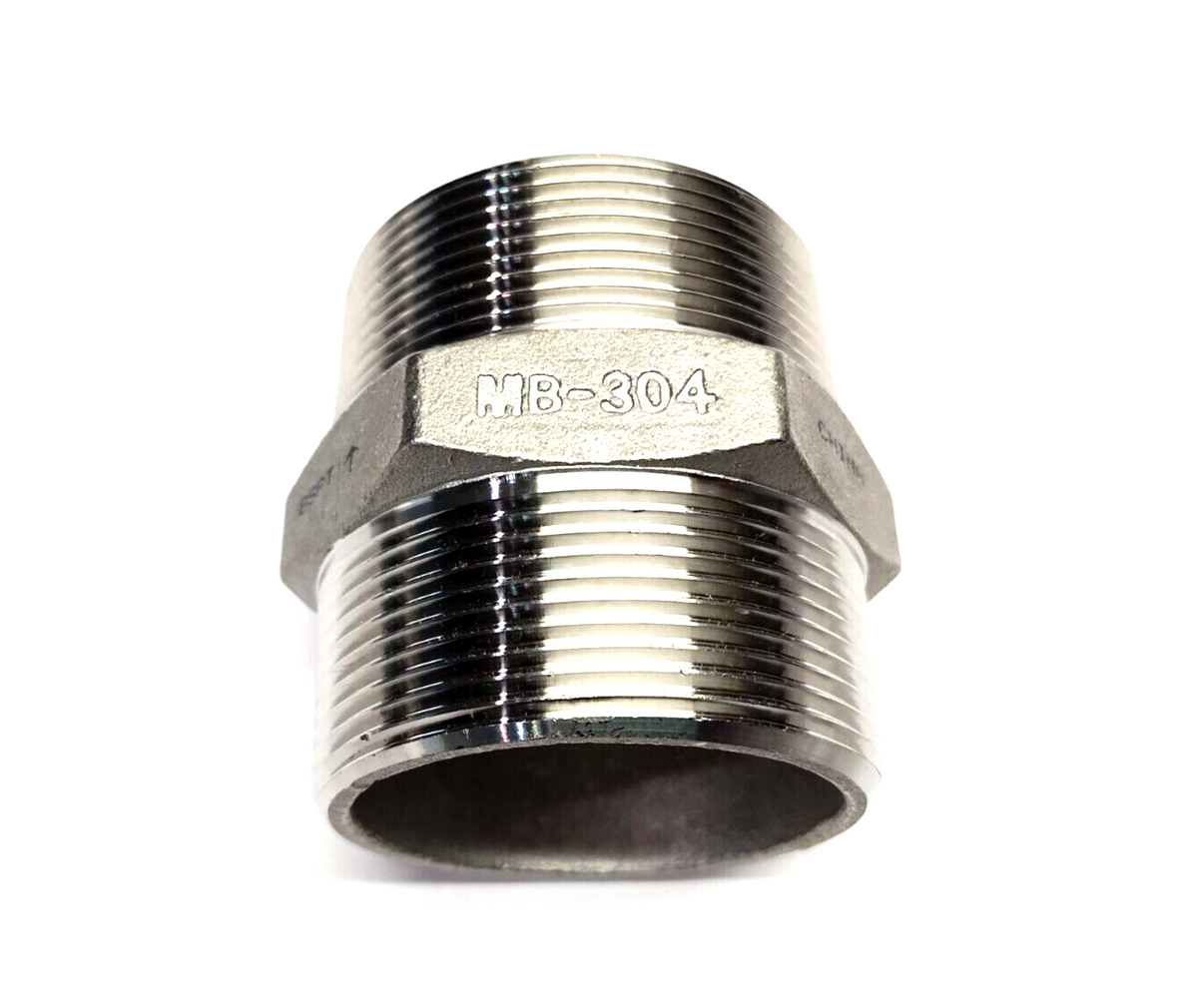 4810T239 British Standard Low-Pressure 304 SS Male Pipe Fitting 2" BSPT x 2" NPT - Maverick Industrial Sales