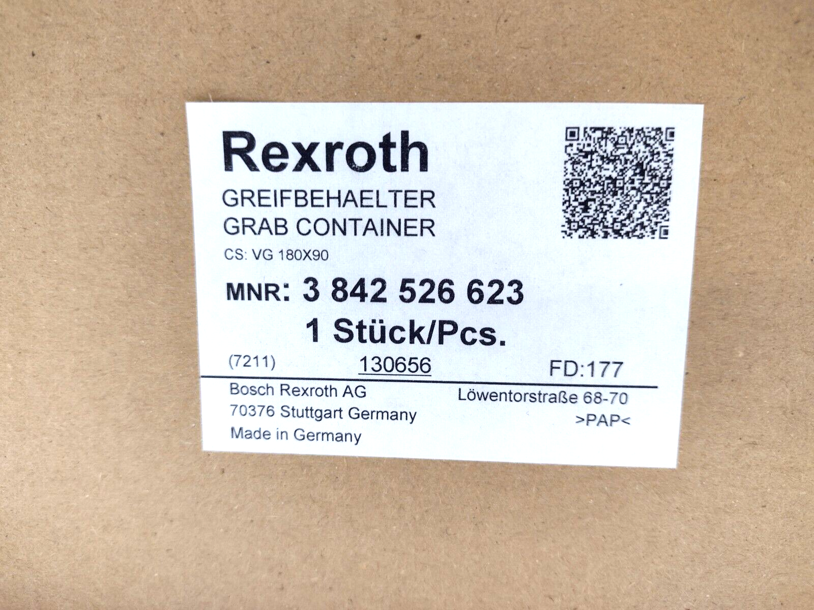 Bosch Rexroth 3842526623 VG Vario Grab Container 180x90x375 - Maverick Industrial Sales