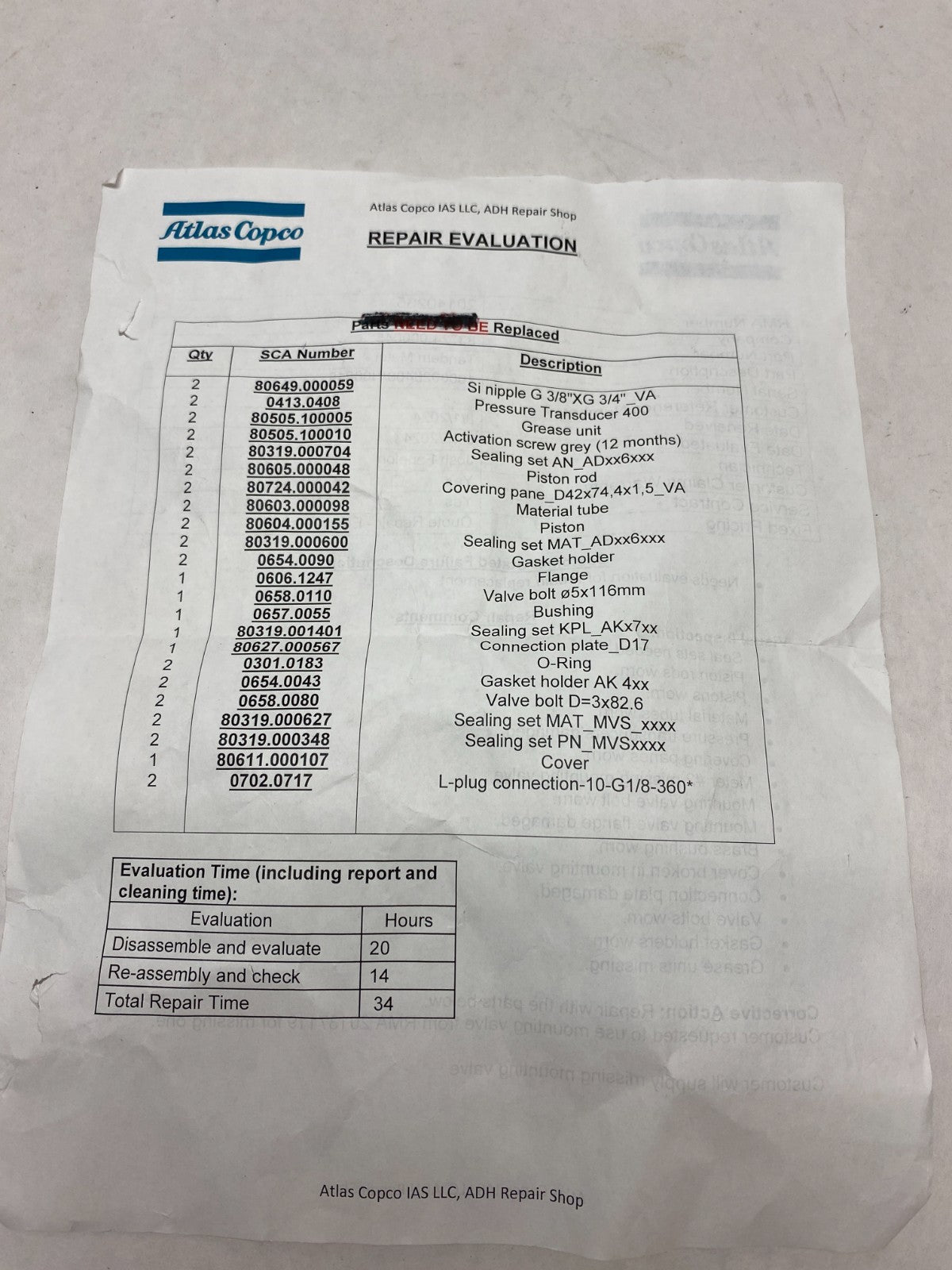 Atlas Copco 83724.000045 80CC SCA Tandem Dispense Meter (Needs Repair) - Maverick Industrial Sales