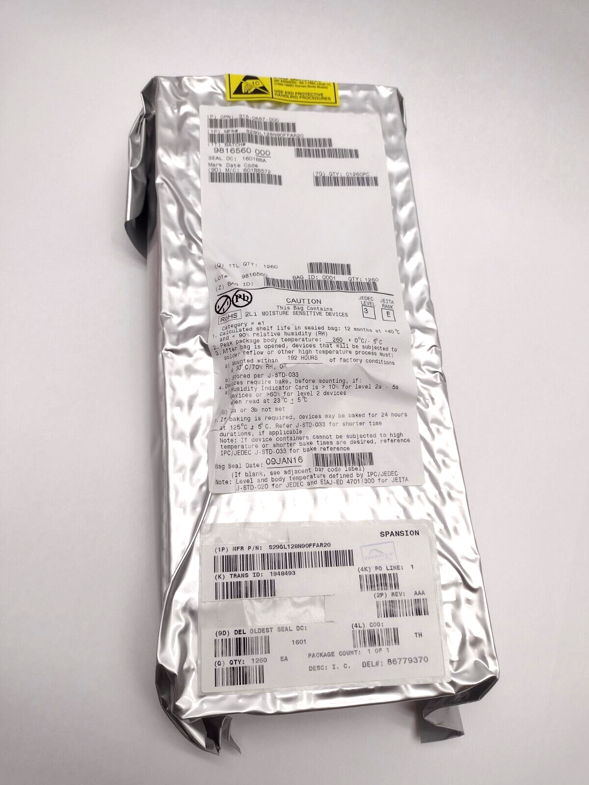Infineon S29GL128N90FFAR22 IC FLASH 128MBIT PARALLEL 64FBGA NOR Memory 1260 PCS - Maverick Industrial Sales
