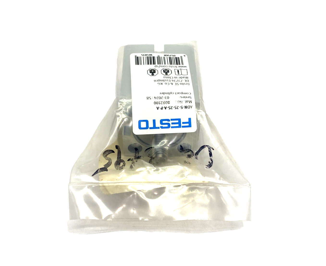 Festo ADN-S-25-25-A-P-A Compact Cylinder 25mm Bore 25mm Stroke 8092100 - Maverick Industrial Sales