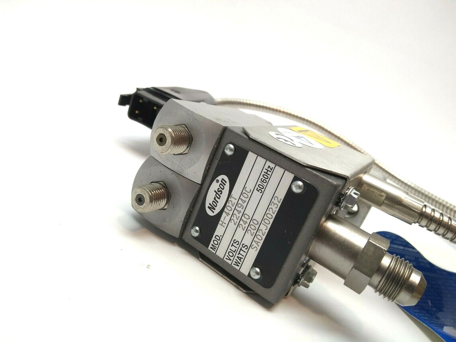 Nordson H-402T 224940C PRO BLUE Dual Hot Melt 240V 200W Adhesive Gun - Maverick Industrial Sales