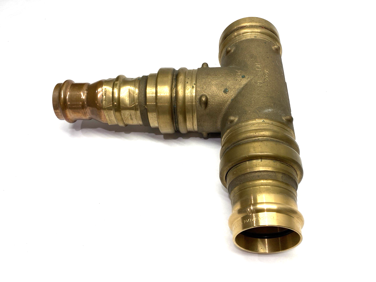 NSF-61 | Viega ProPress Tee Fitting 2-1/2" w/ 2-1/2 x 2" & 2-1/2 x 1-1/2" Reducers - Used - Maverick Industrial Sales