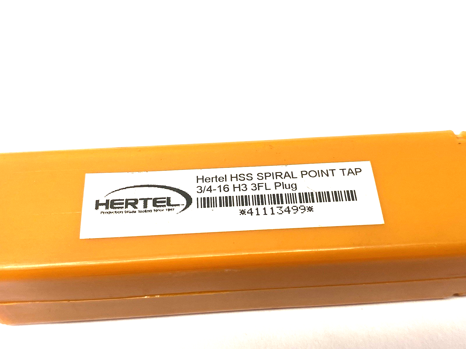 41113499 | Hertel Spiral Point Tap: 3/4-16 UNF, 3 Flutes, Plug Chamfer, 3B Class - New – Open box - Maverick Industrial Sales