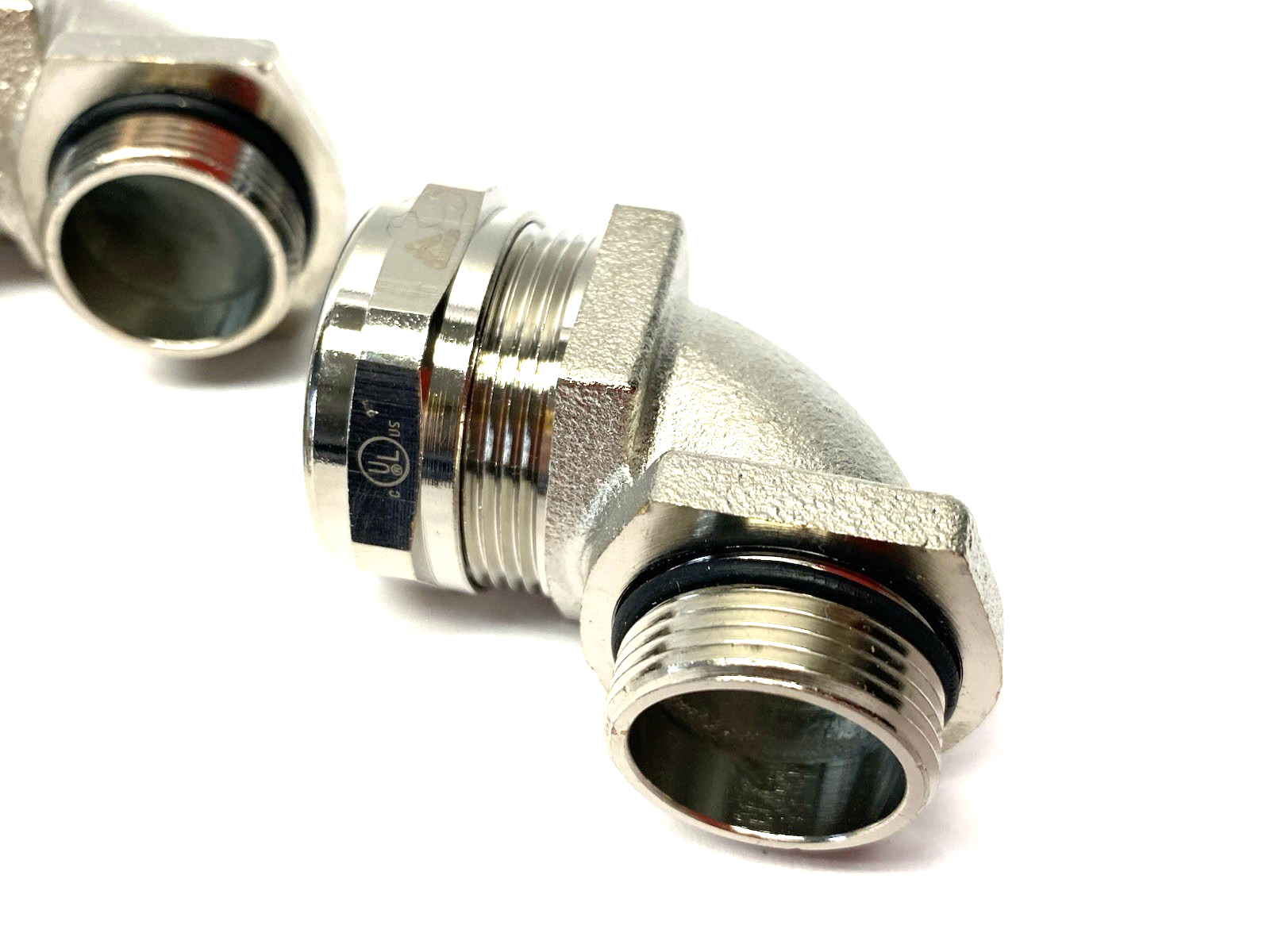 7129251IT | Anamet 90° Nickel-Plated Brass Fitting 3/4" M25x1.5 LOT OF 4 - New – Open box - Maverick Industrial Sales
