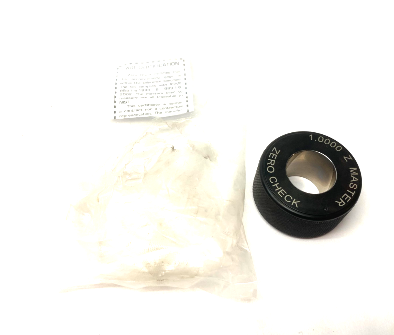 Zero Check 1.000" Class Z Master Steel Ring Gage - Maverick Industrial Sales