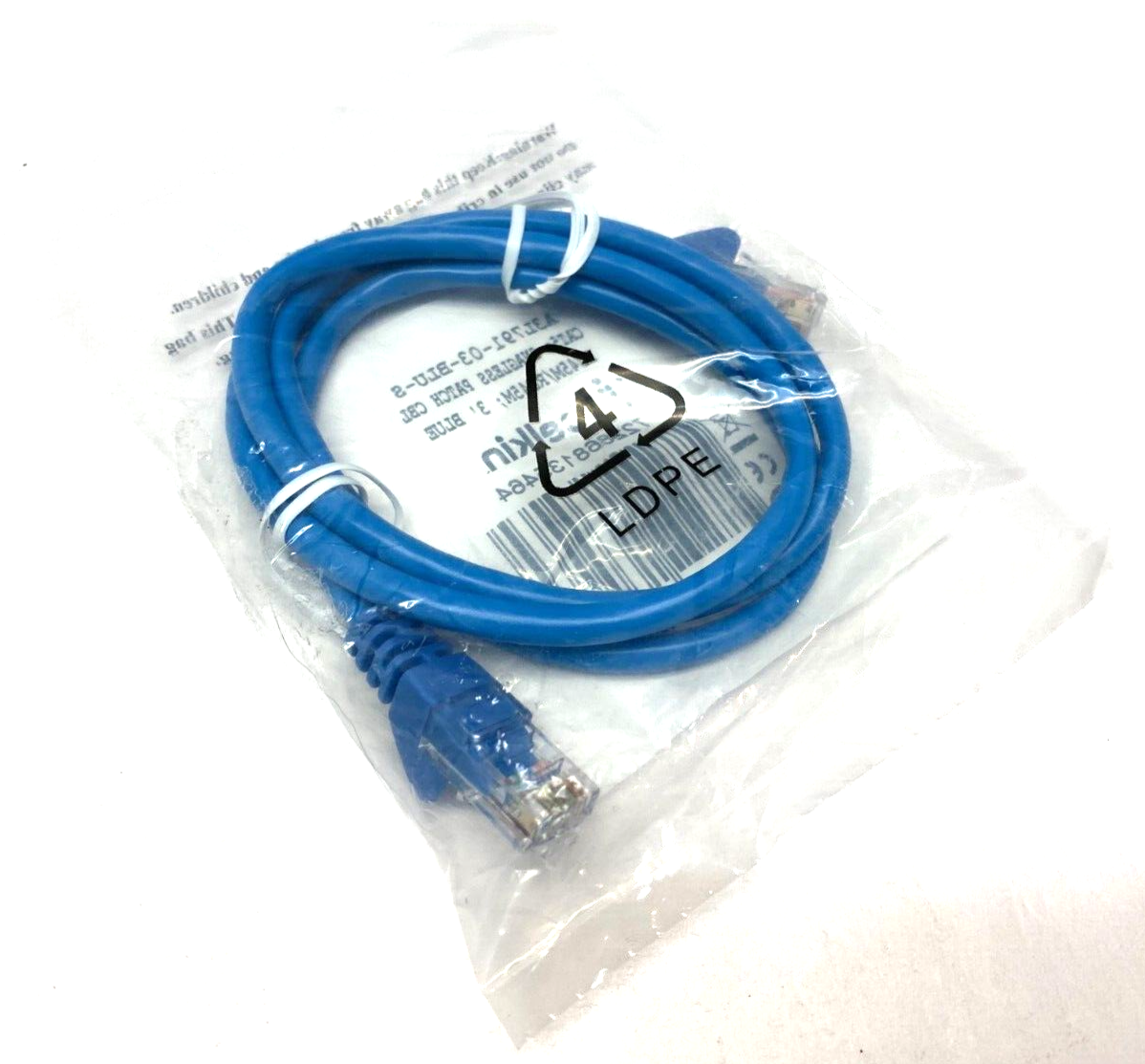 Belkin A3L791-03-BLU-S Cat5 Snagless Patch Cable RJ45 to RJ45 3' Length LOT OF 2 - Maverick Industrial Sales