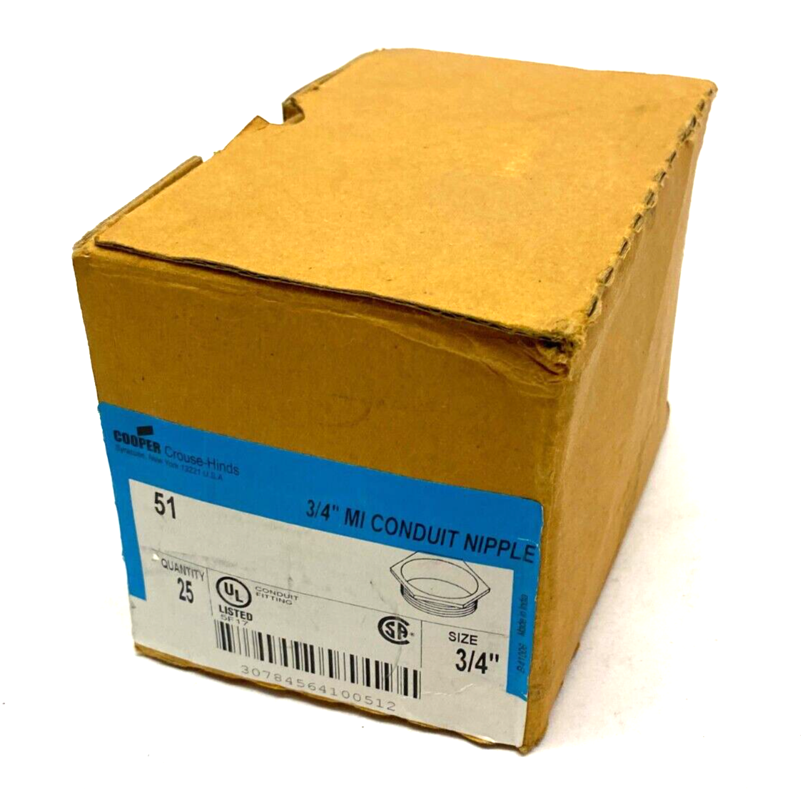 Cooper Crouse Hinds 51 Bushed Male Conduit Nipple 3/4" BOX OF 25 - Maverick Industrial Sales