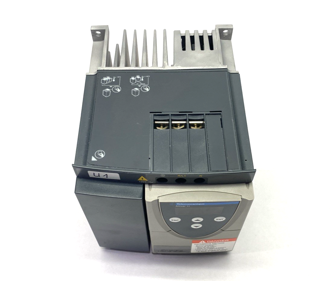 Telemecanique ATV11HU18F1U Variable Speed Drive 0.75kW 120V 1PH 1HP, Altivar 11 - Maverick Industrial Sales