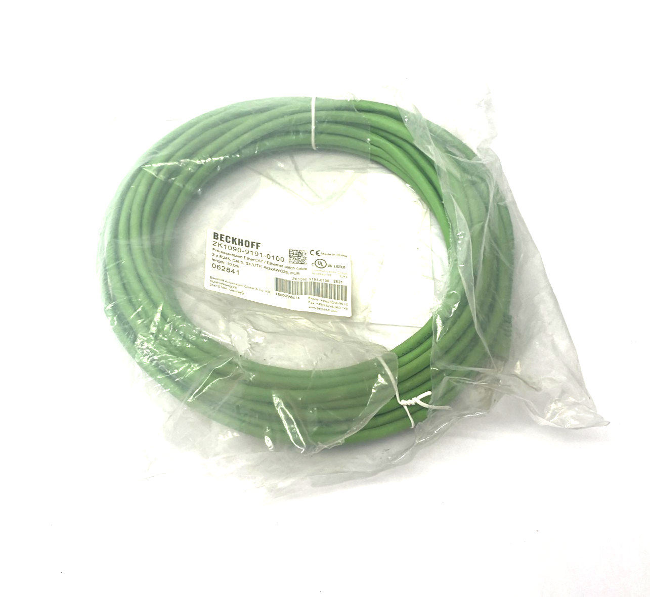 Beckhoff ZK1090-9191-0100 Ethernet/EtherCAT Patch Cable 2 x RJ45 10m 062841 - Maverick Industrial Sales