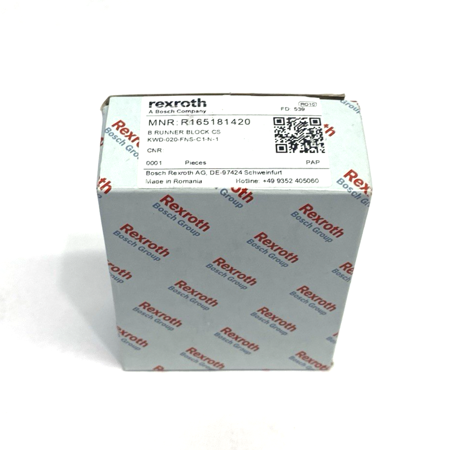 R165181 | Bosch Rexroth 420 Ball Runner Block, Linear Guide KWD-020-FNS-C1-N-1 - New - Maverick Industrial Sales