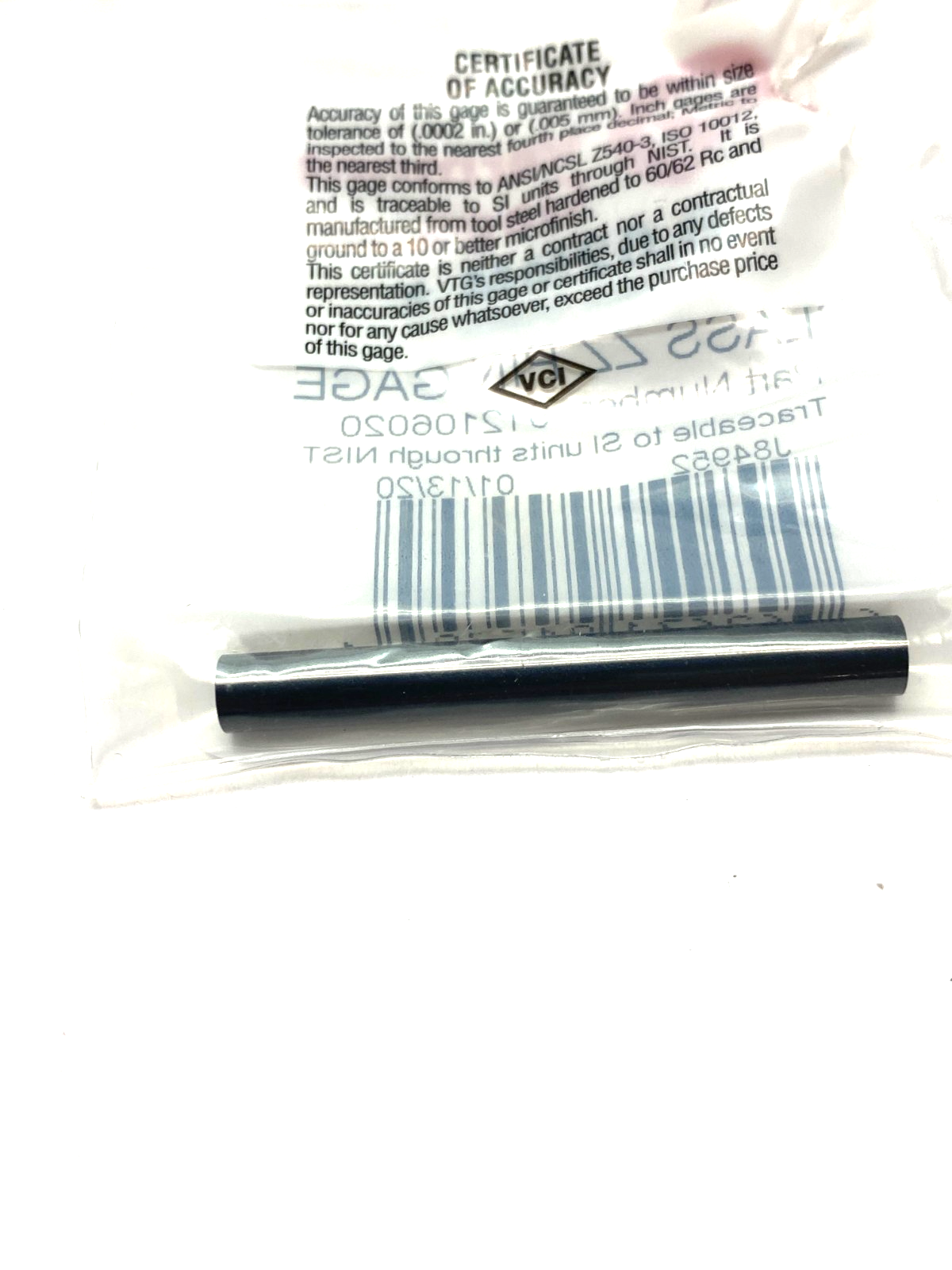 Vermont Gage 912106020 Black Guard Class ZZ Plus Pin Gage LOT OF 3 - Maverick Industrial Sales