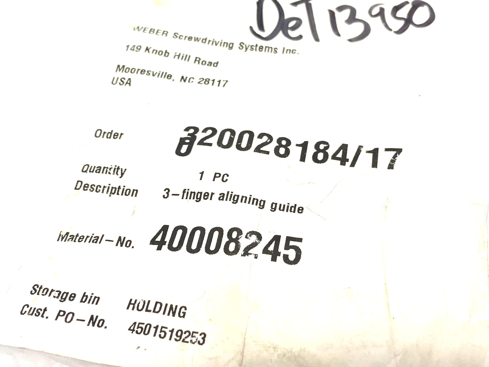 Weber Screwdriving 40008245 Aligning Guide Gripper 3-Finger - Maverick Industrial Sales