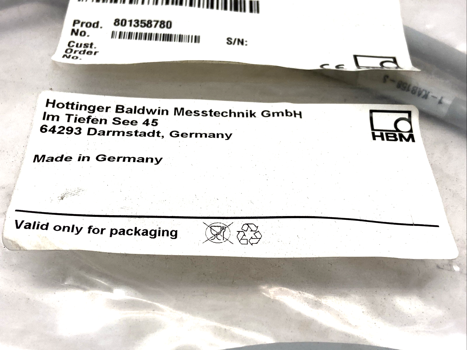 Hottinger Bruel 1-KAB158-3 Connection Cable for Force Transducer - Maverick Industrial Sales