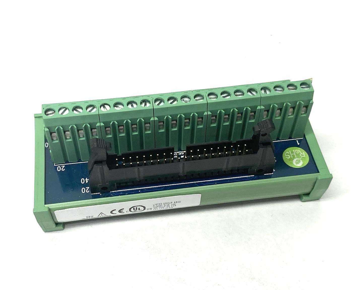 Automation Direct ZL-RTB40 ZIPLink Feedthrough Module, 40-pole, DIN rail mount. - Maverick Industrial Sales