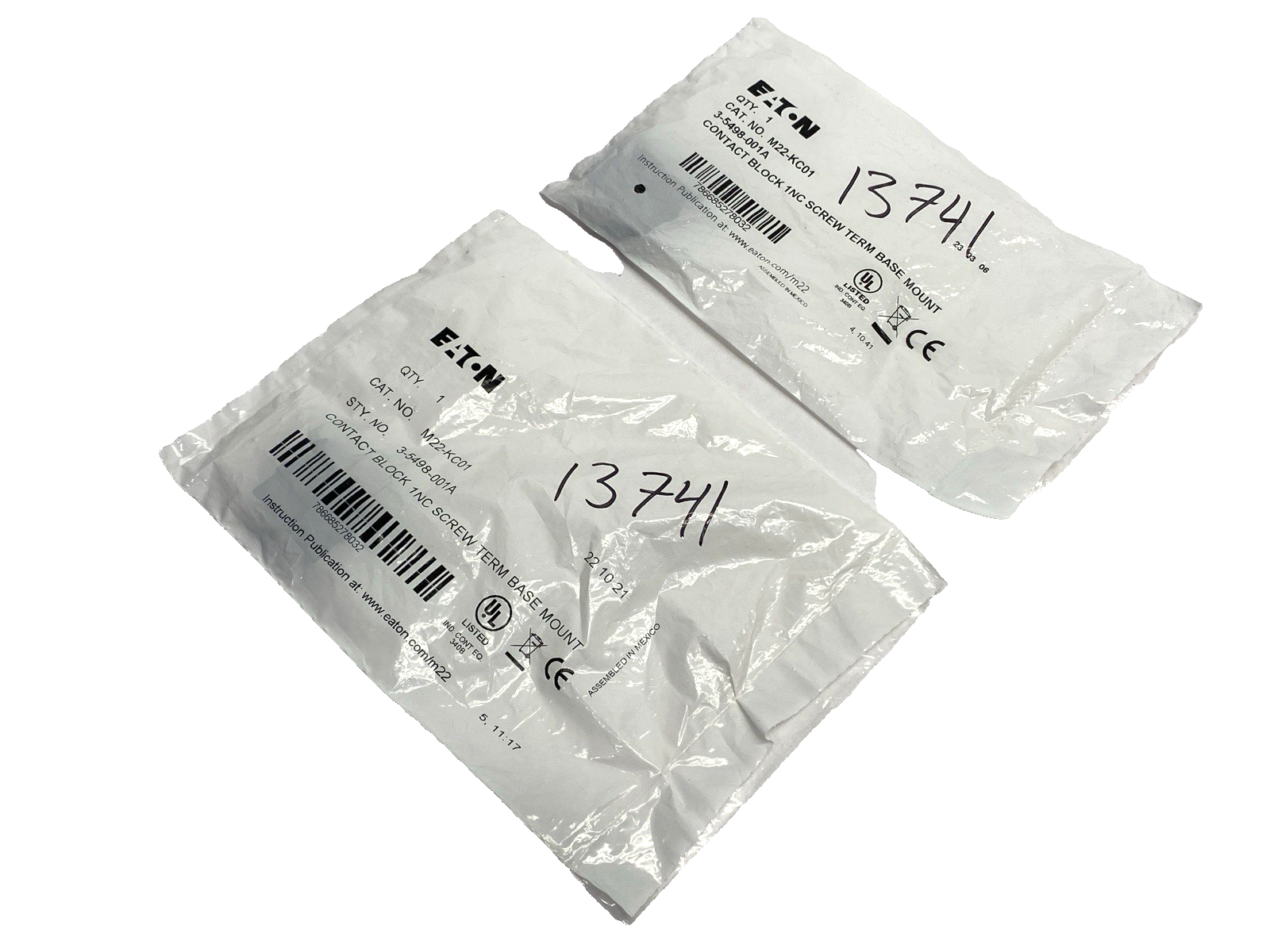 Eaton M22-KC01-CHGP Contact Block Screw Terminal Base Mount LOT OF 2 - Maverick Industrial Sales