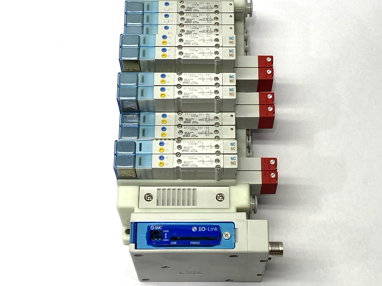 SMC SS5Y3-60-14B Pneumatic Manifold Assembly w/ EX260-SIL1 IO-Link M12 Connector - Maverick Industrial Sales