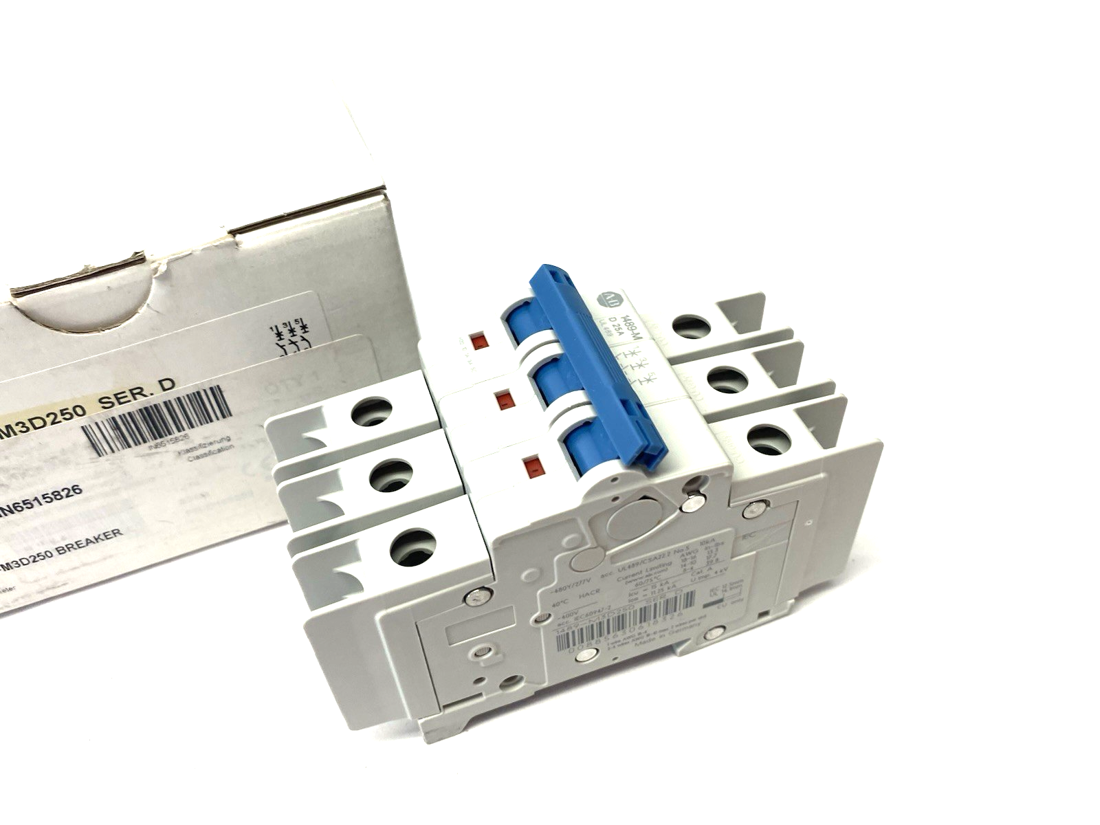 Allen Bradley 1489-M3D250 Ser. D Miniature Circuit Breaker 25A 3-Pole, D-Curve - Maverick Industrial Sales