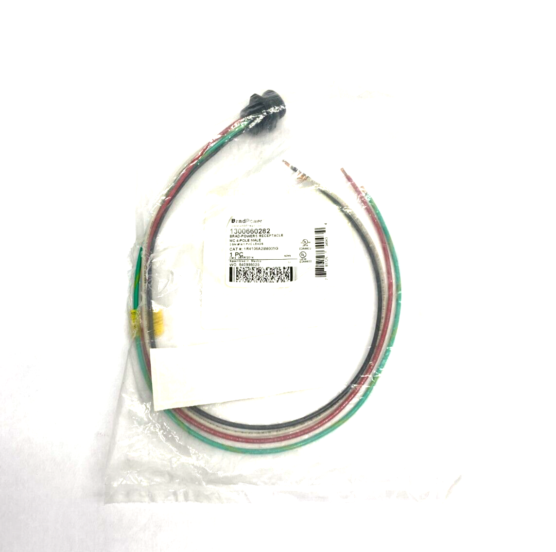 Woodhead BradPower 1300660282 Circular Receptacle Assembly MC 4-Pole Male - Maverick Industrial Sales