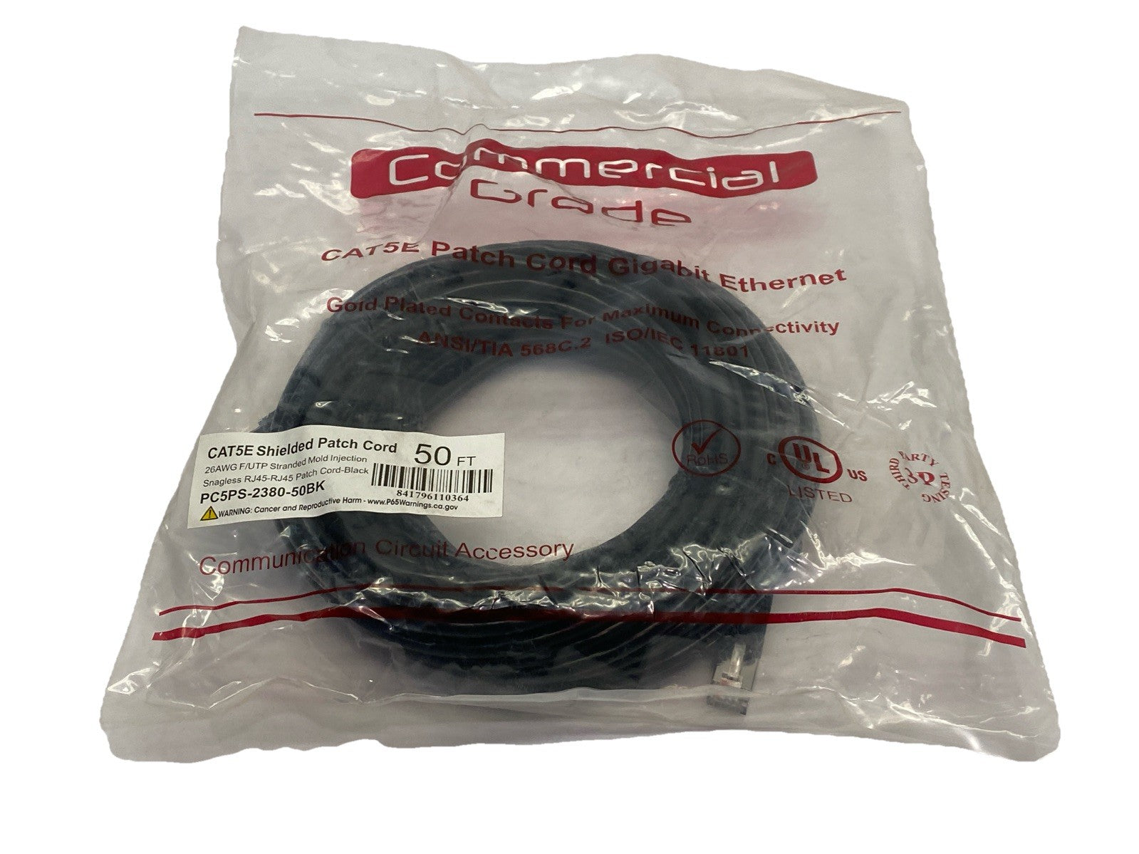 PC5PS-2380-50BK CAT5E Shielded Patch Cord 50ft - Maverick Industrial Sales