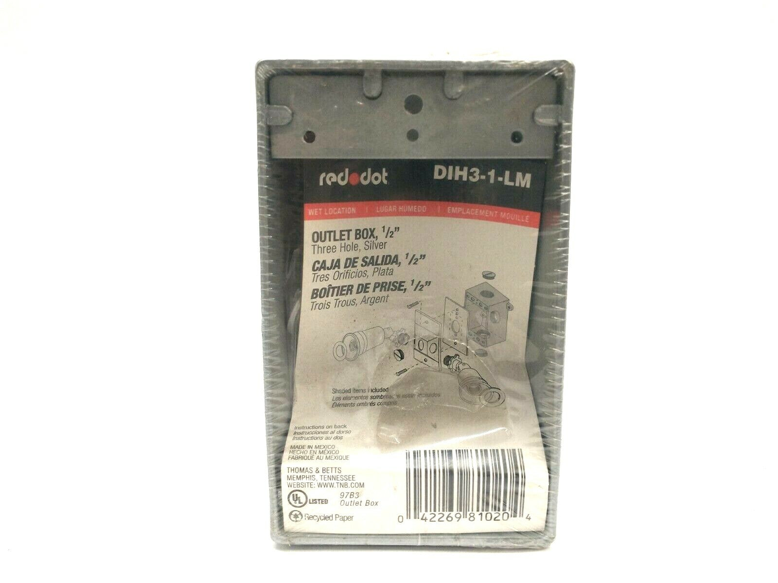 Red Dot DIH3-1-LM Outdoor Weatherproof 3 Hole Box 1/2" Cast Aluminum - Maverick Industrial Sales