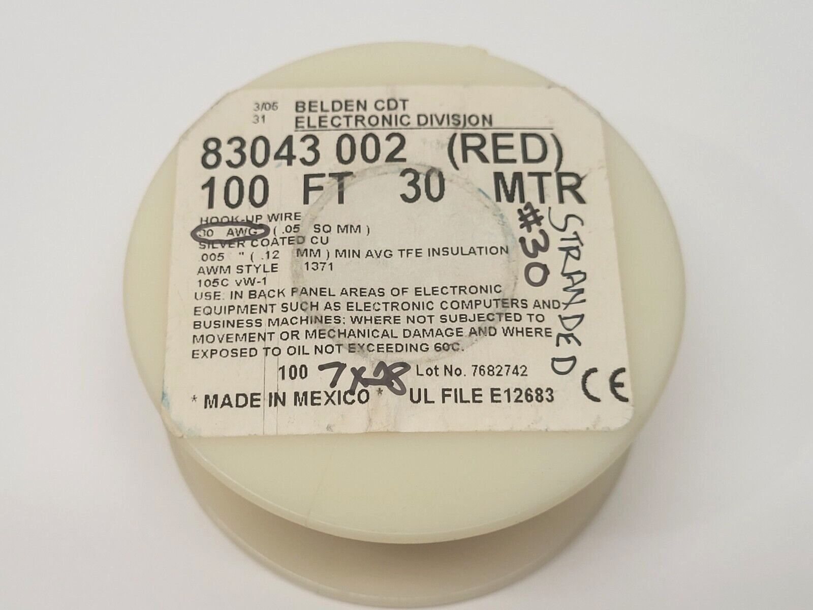 Belden 83043 002100 Hook-Up Wire Red 1.2oz Spool - Maverick Industrial Sales