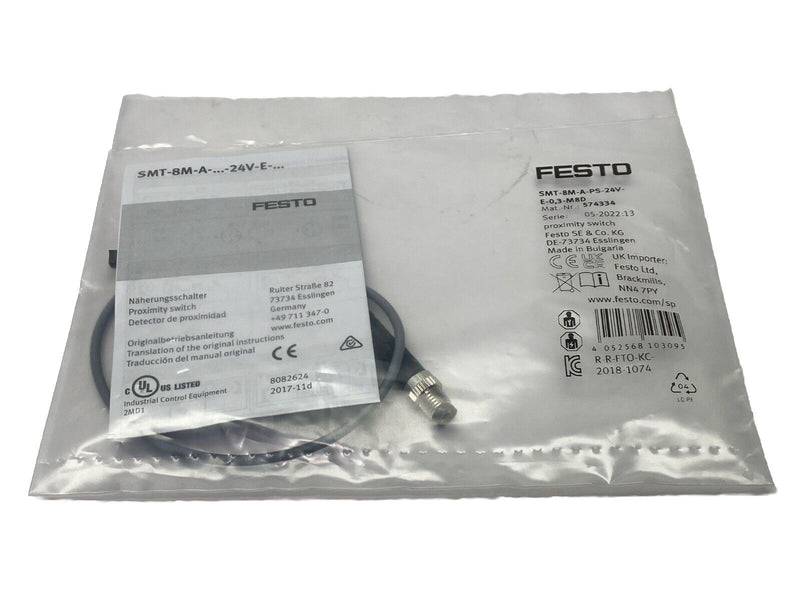 Festo SMT-8M-A-PS-24V-E-0,3-M8D Proximity Sensor 574334 - Maverick Industrial Sales