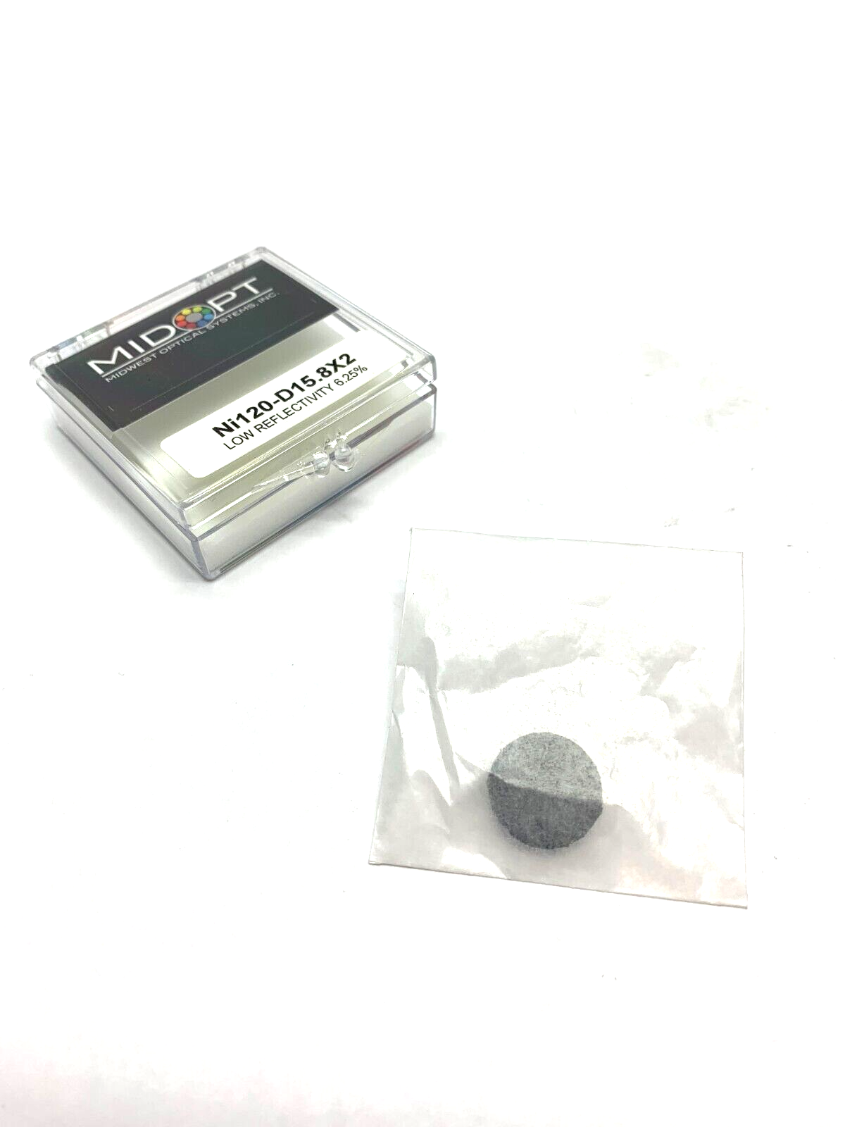 Ni120 | Midopt -D15.8X2 Neutral Density Filter Low Reflectivity 6.25% Trans. - Open box - Maverick Industrial Sales