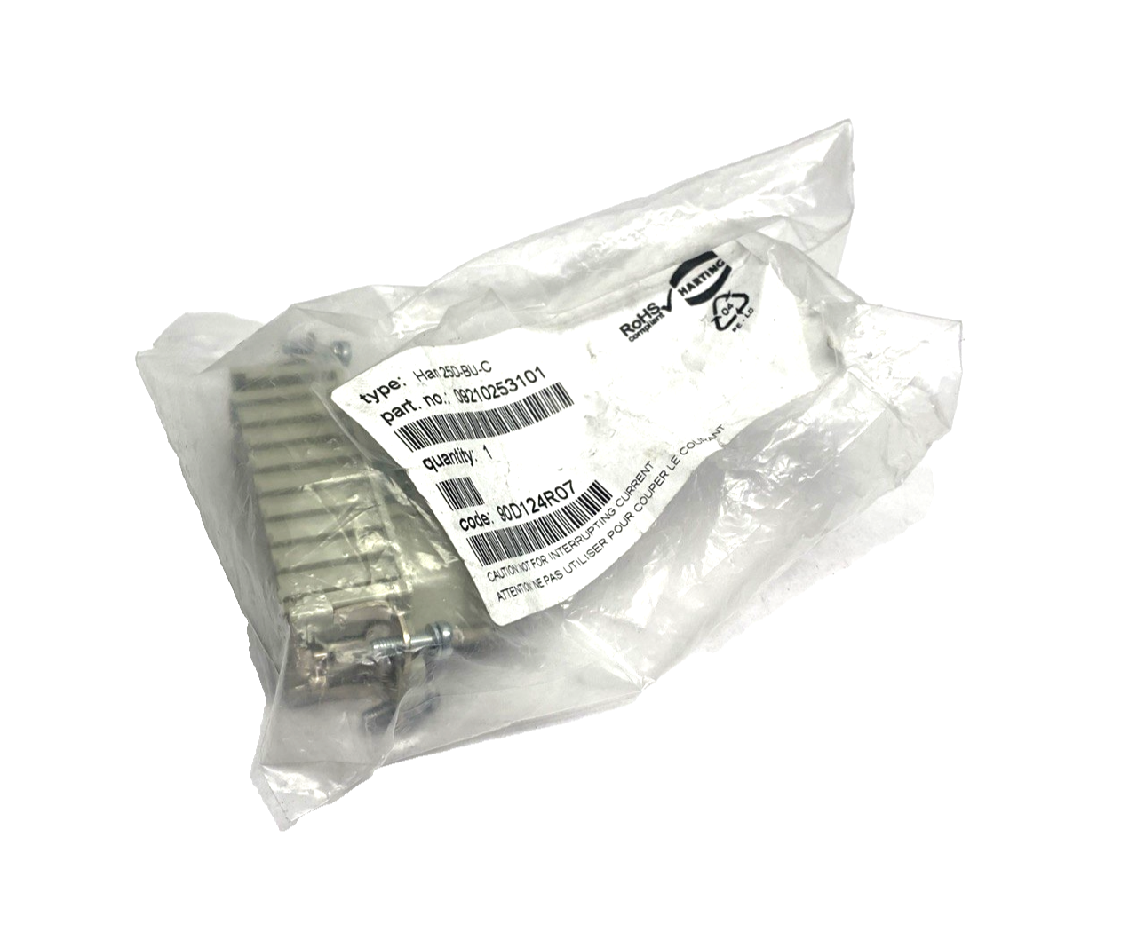 Harting 09210253101 Han D 25 Pos. Female Crimp Insert Han 25D-BU-C LOT OF 2 - Maverick Industrial Sales