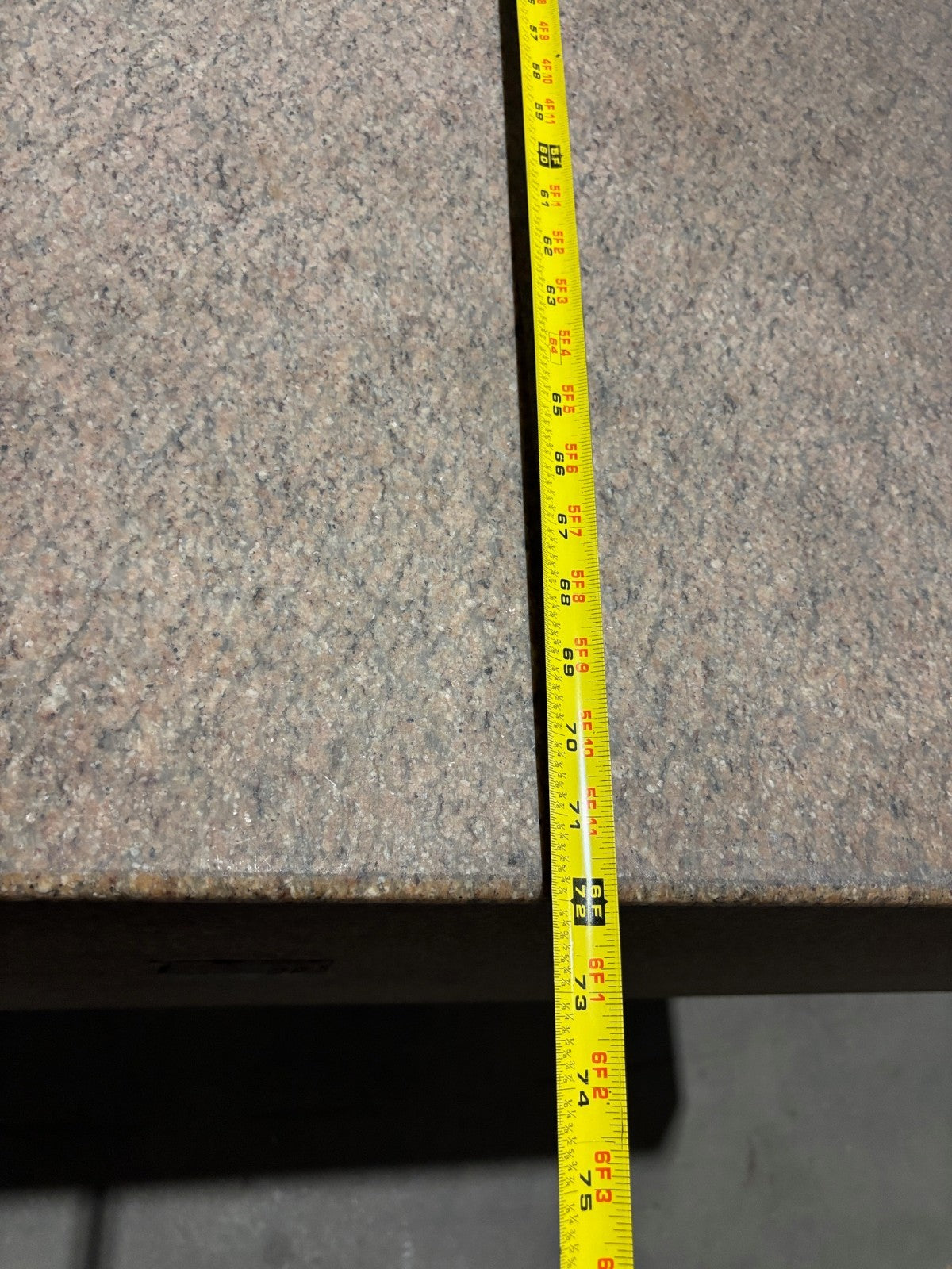 Pink Granite Stone Inspection QC Table, 72" x 48" x 12" - Maverick Industrial Sales